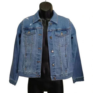 Wonder Nation Kids XXL 18 Jean Jacket Distressed